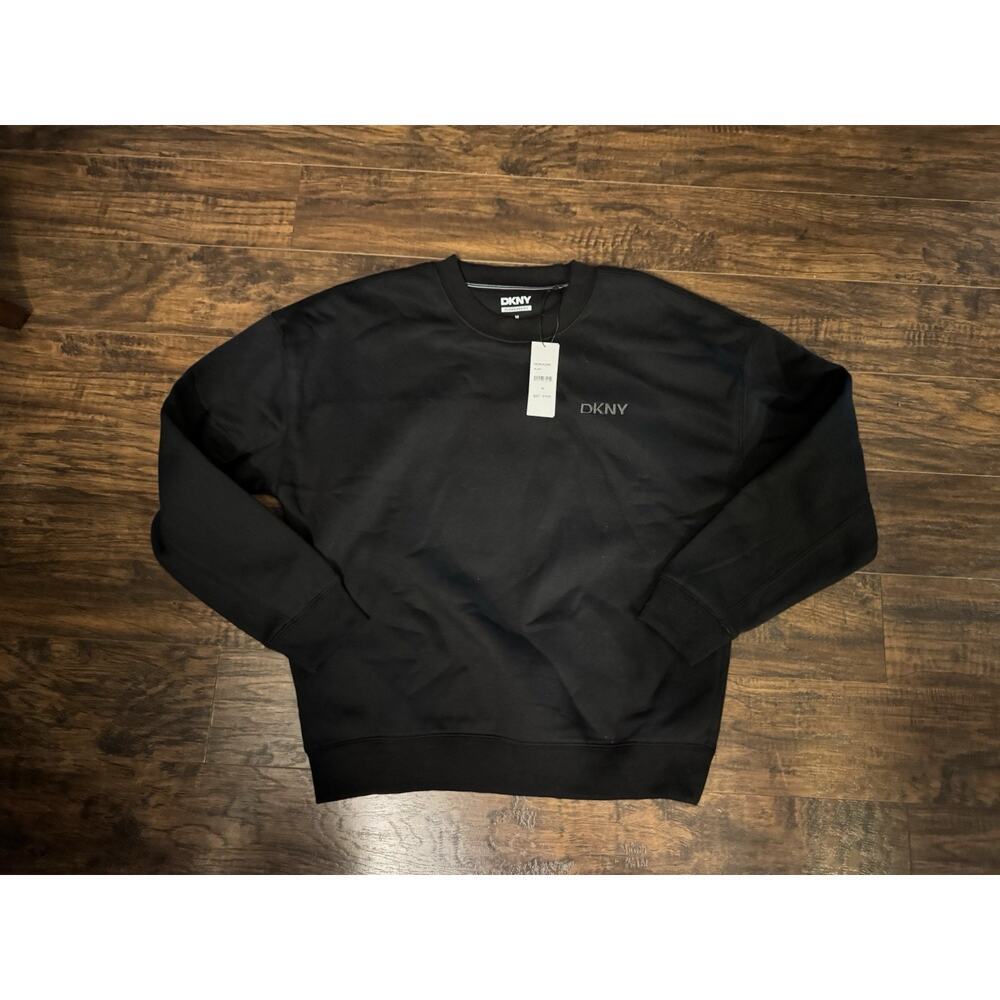 DKNY Oversized Sweatshirt Crewneck Men’s Black Logo Embroidered Sz:m